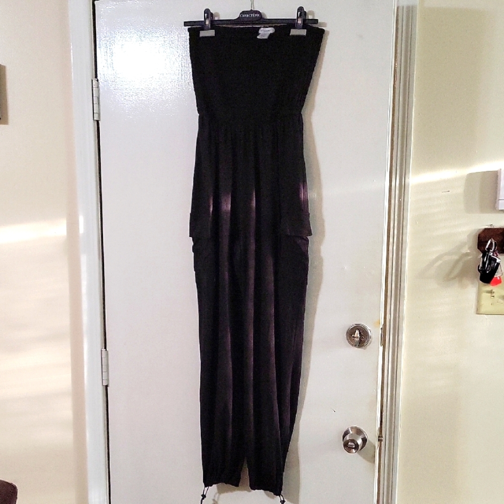 No Comment Elegant Black Strapless Women's Jumpsuit